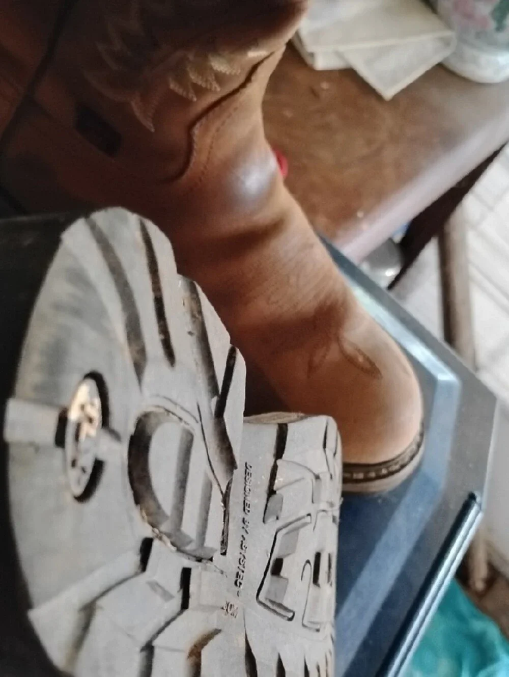 Tony Lama Dark Brown Leather Western Boots - Picture 5 of 5